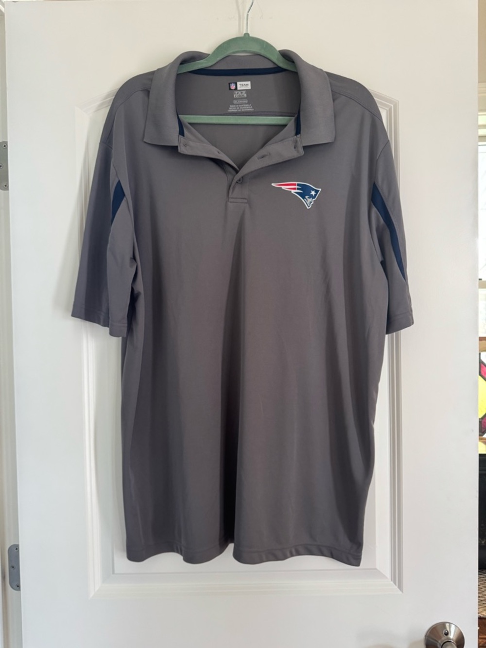 New Era Gray New England Patriots Polo with Navy Accents